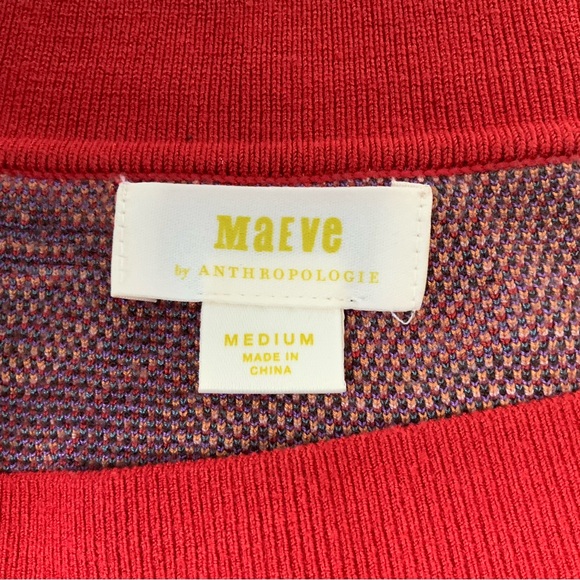 ANTHROPOLOGIE MAEVE Delphinia Knit Pencil Skirt Floral Leopard Red Medium - Picture 9 of 14